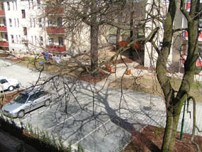 Blick auf den Hinterhof von der 1. Etage